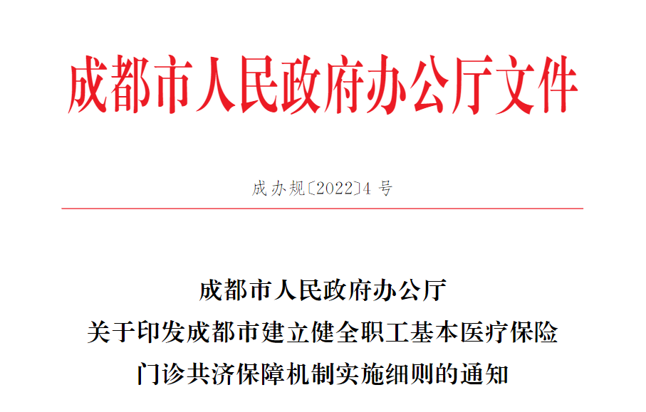 成都市建立健全职工基本医疗保险门诊共济保障的通知